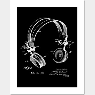 Stereo Headphones Music Patent 1924 Posters and Art